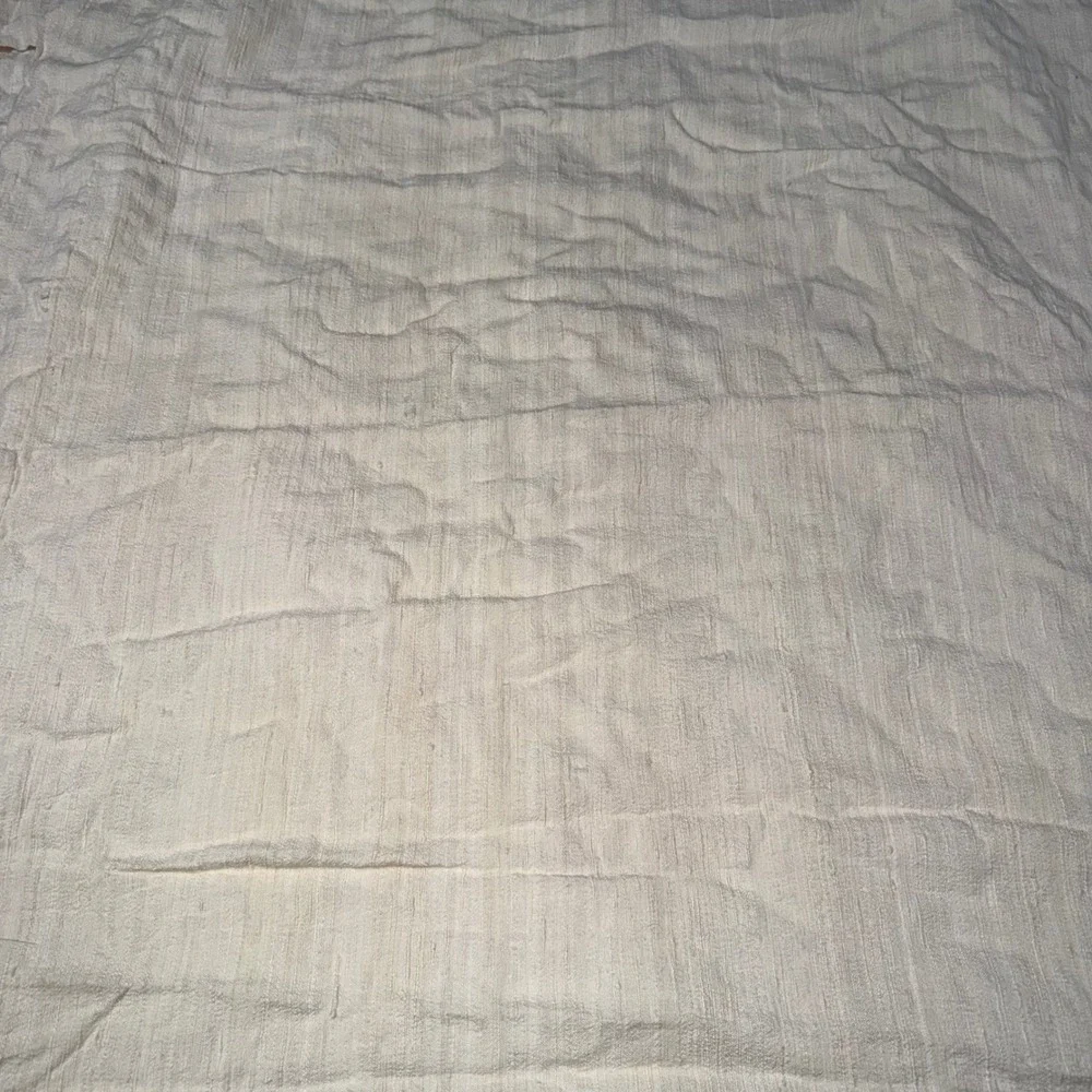 Quince Raw Silk Curtain Panel Pair 48x84 Off-White Excellent Cotton Lined Luxury